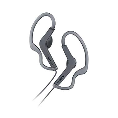 Sony MDRAS210B.Ae - Auriculares Deportivos de botón con Agarre al oído (Resistente a Salpicaduras),Color Negro