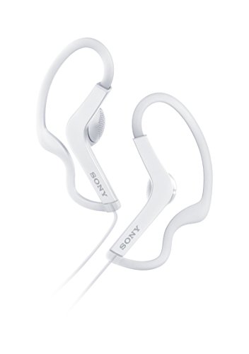 Sony MDRAS210W.Ae - Auriculares Deportivos de botón con Agarre al oído (Resistente a Salpicaduras),Color Blanco