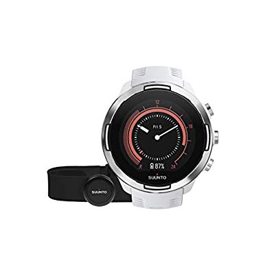 Suunto 9 Baro Reloj Multideporte GPS con cinturón de frecuencia cardíaca, Adulto, Blanco, 24.5 cm