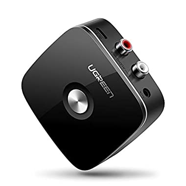 UGREEN Receptor Bluetooth 5.0 con EDR Tecnología, Adaptador Audio Inalámbrico con Cable 2RCA y 3.5mm, Disfruta 8Hrs A2DP HiFi Estéreo Música para Amplificador, Altavoz, Coche, Auricular, Móvil, etc