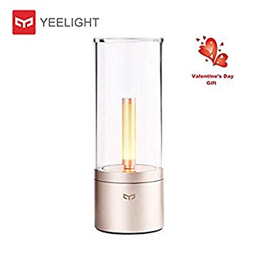 Yeelight Lámpara LED, regulable Lámpara LED de ambiente sin llama,6.5W 1800K Luces de vela recargables USB, luz de noche, control de Bluetooth de teléfono inteligente, luz de vela, luz ambiental